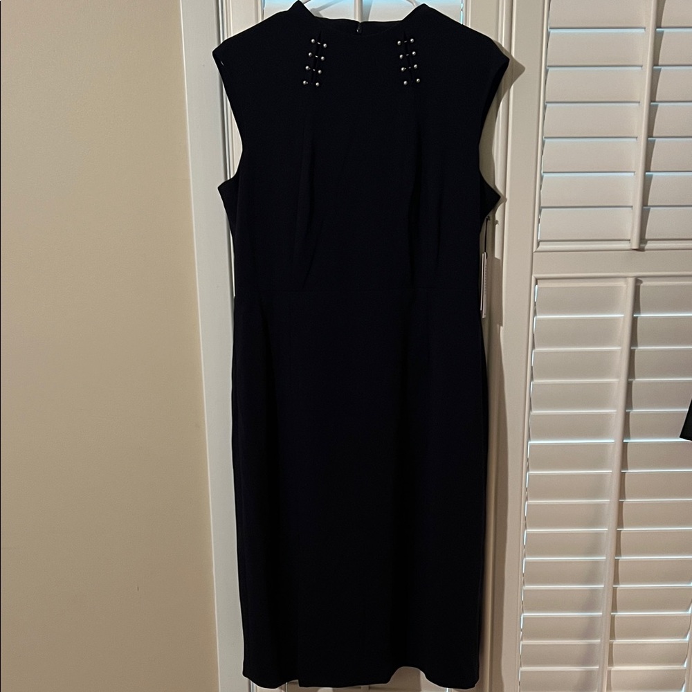 Ivanka Trump Black Midi Dress with Stud Accents